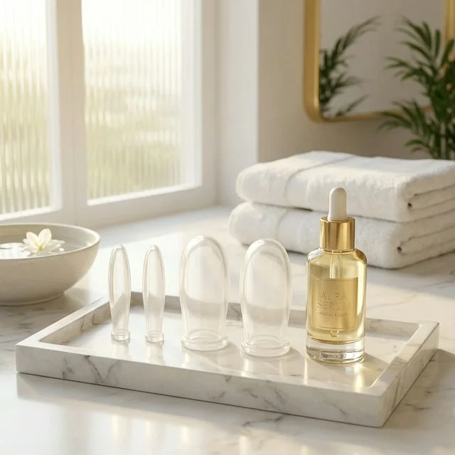 Facial silicone cupping kit for anti-aging beauty therapy